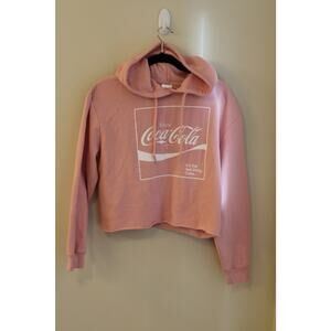 Coca-Cola Women’s Pink Crop Top Hoodie  Size L